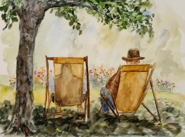 Old Couple in Chairs
