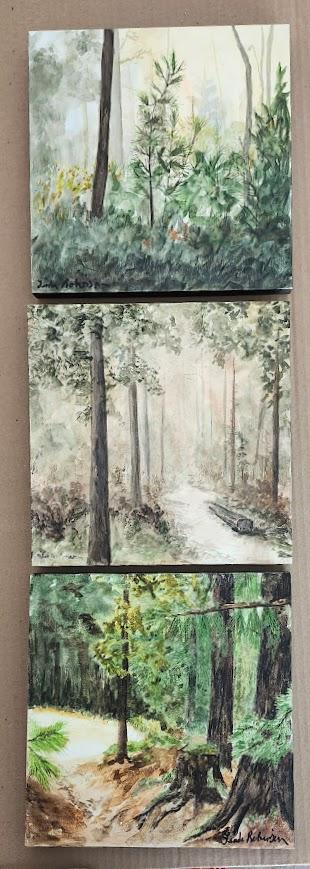 Cradled Wood Tryptic 